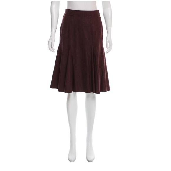 Vanessa Bruno Wool Strip Wool Knee-Length Skirt